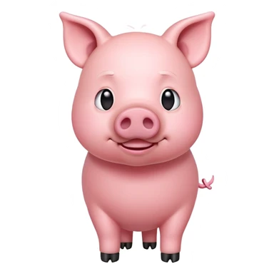 cinematic-[pig]-realistic-full-body-standing-emoji,-tail-flicking-lazily,-head-tilted-dramatically,-sleek-[pink]-skin,-simplified-yet-realistic-focused-features,-highly-detailed,-glowing-with-an-almost-sarcastic-glow sticker