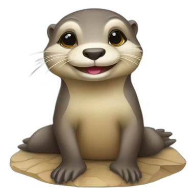 Loutre sur tortue sticker