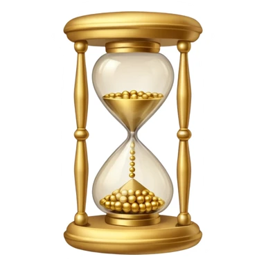 Hourglass with golden small marbles sticker