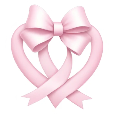 white heart with light pink ribbon bow sticker