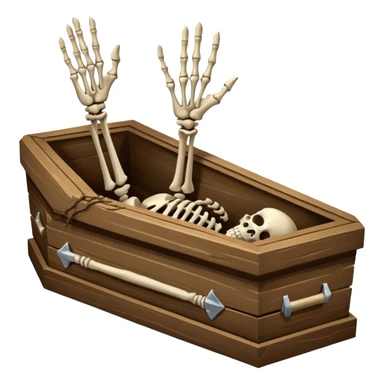 skeleton hand rising from coffin sticker