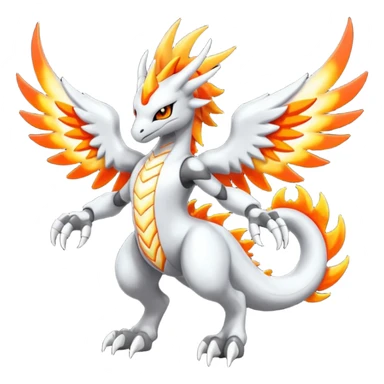 Meloetta-Reshiram-Wargreymon-Sergal-Pokémon-Digimon-Fakémon-fusion-hybrid-creature sticker