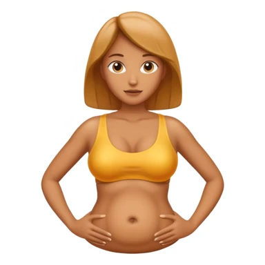 tan woman with inflated oiled belly sticker