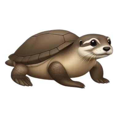 loutre sur une tortue sticker