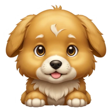 glossy golden puppy sticker