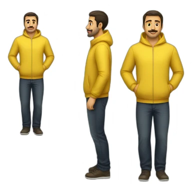 Armenian men in yellow clothing in public trasnport sticker