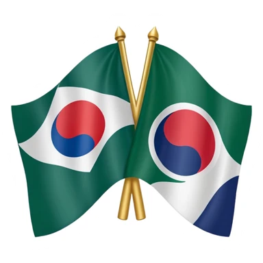 FRIENDSHIP FLAG OF PAK-SOUTH KOERA BUT NO MAKING WRONG DESIGN OF PAKISTAN AND SOUTH KOERA FLAGS sticker