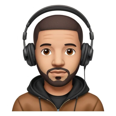 drake Black Headphones sticker