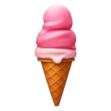 Ice cream cone with two scoops of strawberry ice cream sticker