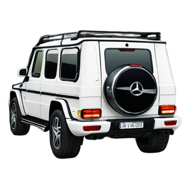 White Mercedes gwagon back sticker