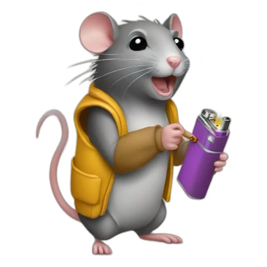 Rat stealing lighter sticker