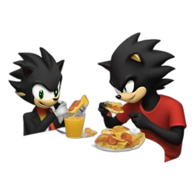 shadow the hedgehog eating lunch with jfk sticker