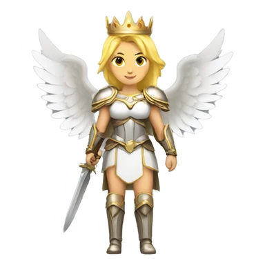 Blond Valkyrie full body with crown with wings sticker
