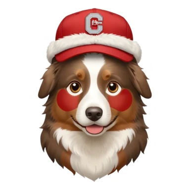 Australian Sheppard with Ohio state hat sticker