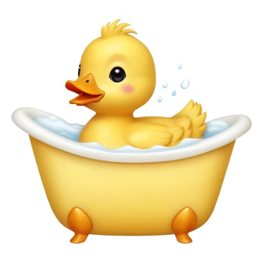 a cute little ducky in a bathtub sticker