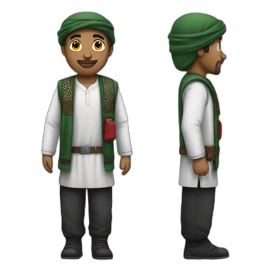 A man wearing Palestine clothing  sticker