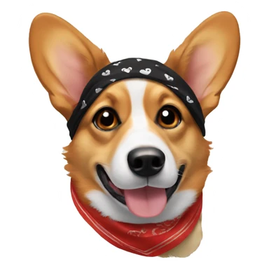 Black and tan corgi with bandana sticker