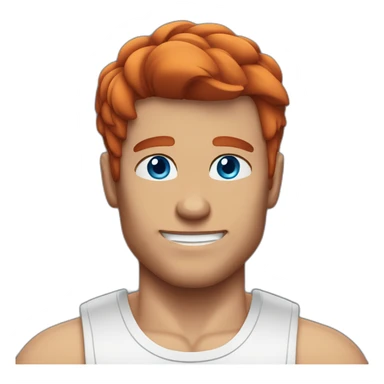 Lean Muscle man blue eyes slick red hair sticker