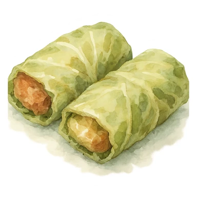 watercolor style cabbage rolls sticker