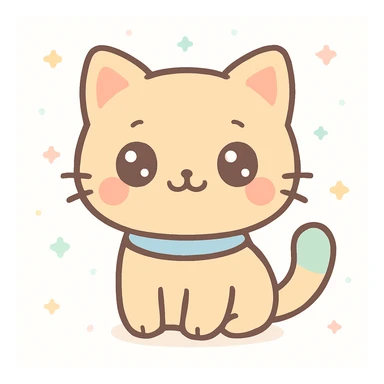 happy cat kawaii cartoon style sticker