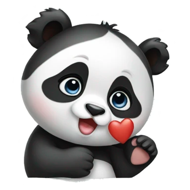 Baby panda giving a kiss sticker