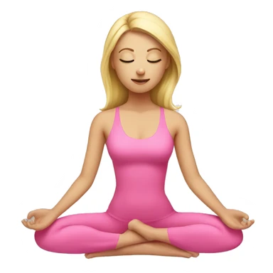 Blonde girl doing yoga in pink suit  sticker
