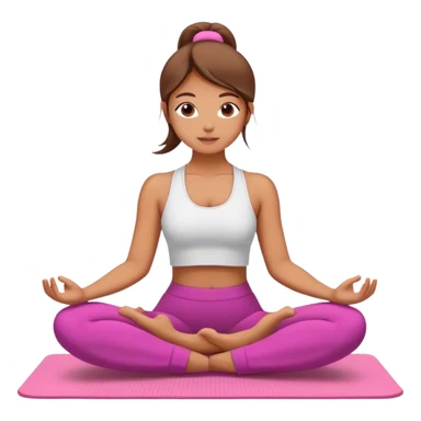 girl doing yoga with pink mat sticker