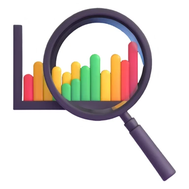 magnifying glass and graph sticker