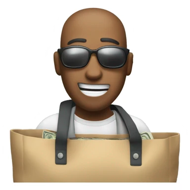 Ladron escapa llevando una bolsa de dinero do sticker