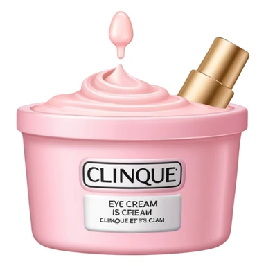 Light pink small Clinique tub with eye cream sticker