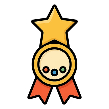 vector icon of a gold top performer award with colorful gems, elegant and minimalist flat design, award badge style, 2D flat vector, trending icon look, soft shadows, no text, isolated on white, commercial use sticker