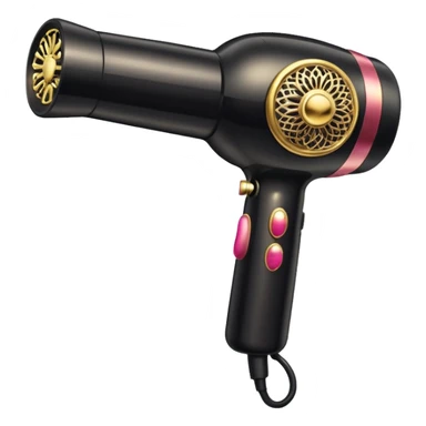 black blow dryer covered in jewelry sticker