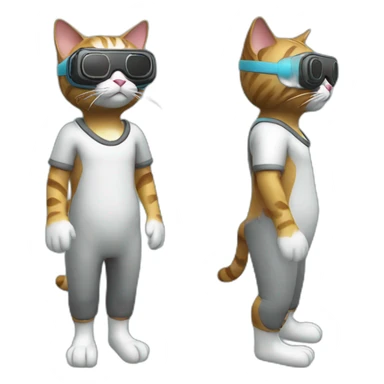 cat in vr headset full body sticker