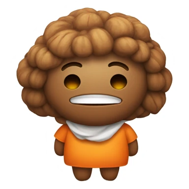 the cutest walnut character with orange color sticker