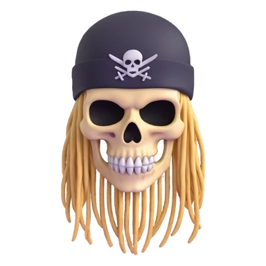 skull with dreadlocks wearing a ski mask sticker