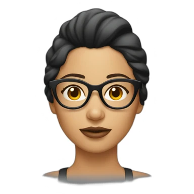 mujer morena con gafas coleta sticker