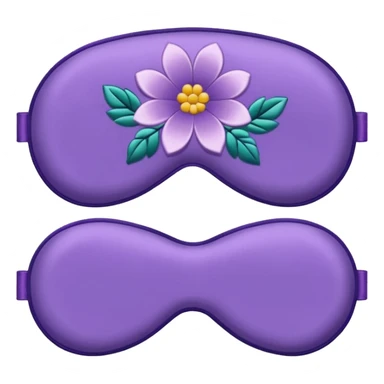 isolated silky sleep mask with a small embroidered flower sticker