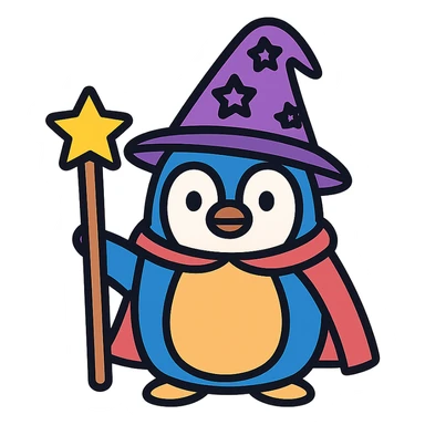 Penguin Wizard sticker