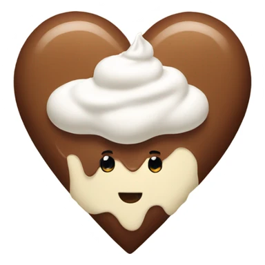 Brown heart emoji with whipped cream on top  sticker