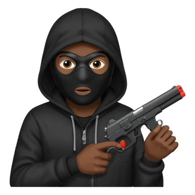 Hoodlum burglar madk and gun with switch and extended clip sticker