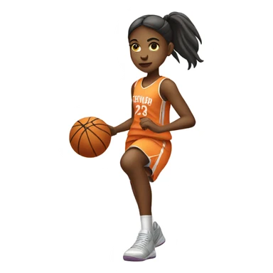 Girl playing basketball sticker