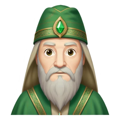 albus dumbledore from harry potter with green fez hat and decorative patterns, without gem sticker
