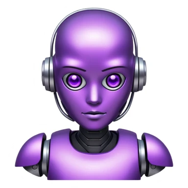 glitter purple cyberpunk robot sticker