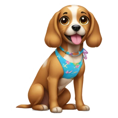 Dog wearing bikini sticker