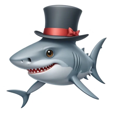 shark with tophat sticker