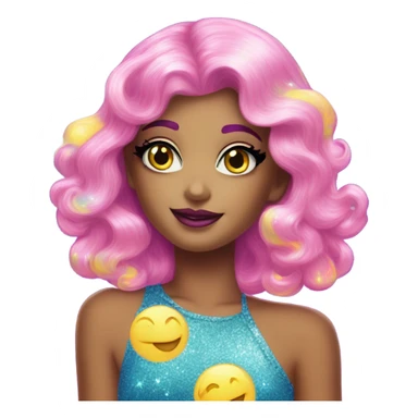 Lisa frank glitter moon sticker