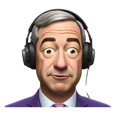 Nigel Farage listening to music with eyes closed  sticker