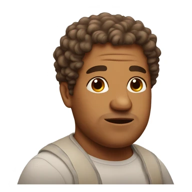 fat brown man with curly hair sticker