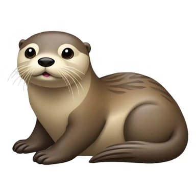 Loutre paresseuse sur le dos avec un gros ventre et fatigué  sticker