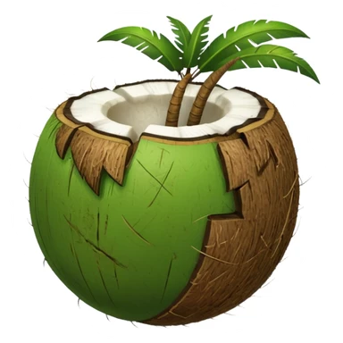 Green Coconut shell sticker